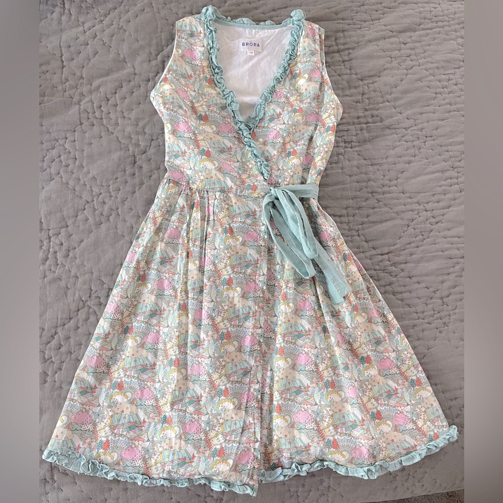 Brora Girls’ Liberty Wrap Dress 100% cotton European boutique discontinued 7-8